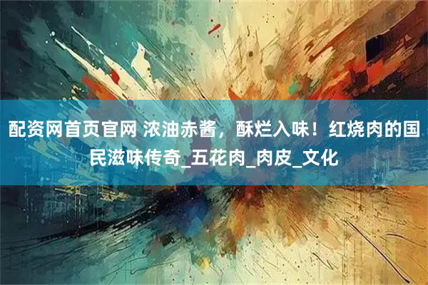 配资网首页官网 浓油赤酱，酥烂入味！红烧肉的国民滋味传奇_五花肉_肉皮_文化