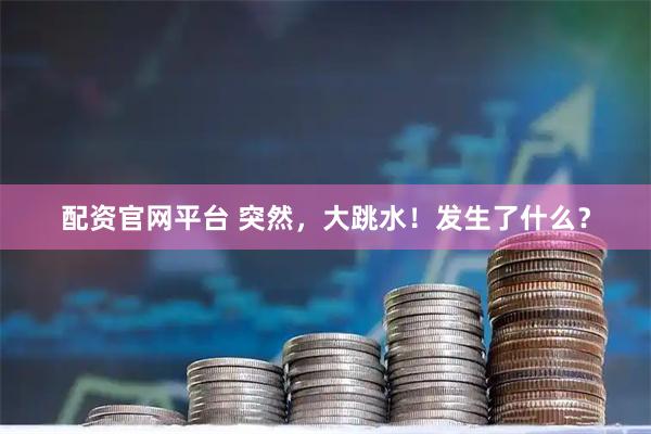 配资官网平台 突然，大跳水！发生了什么？